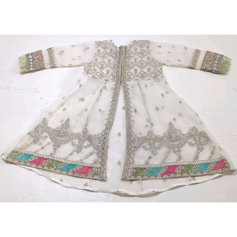 Girls Organza Suit‎ Dress Ethnic Wedding 2-4 Pakistani Detailed Beautiful